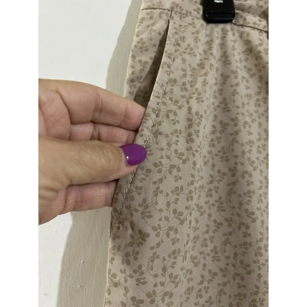 M&S Collection Women's 12 Beige Preppy Pleated Front Pants Pockets Button